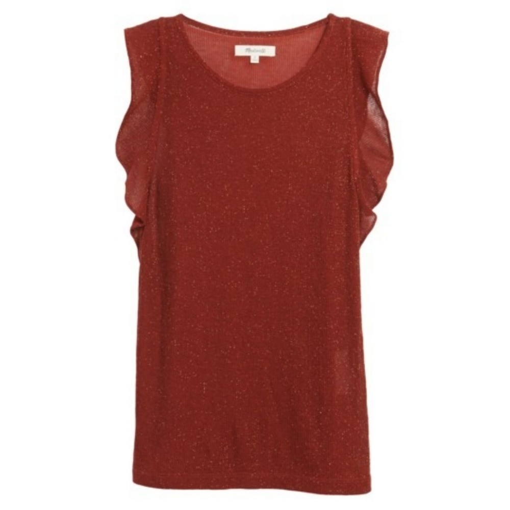 Madewell Metallic Ruffle Tank Size L